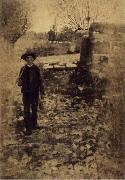 William Stott of Oldham Return form fishing oil painting